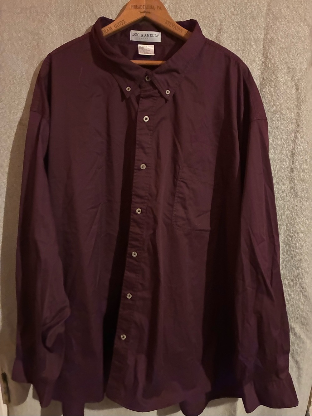 Men’s Button-Up doc and amella Shirt in Purple size 3XL
